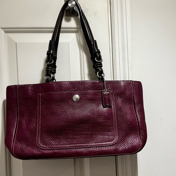 Coach Chelsea G0751-F10892 burgundy pebble grain leather bag - Picture 14 of 15